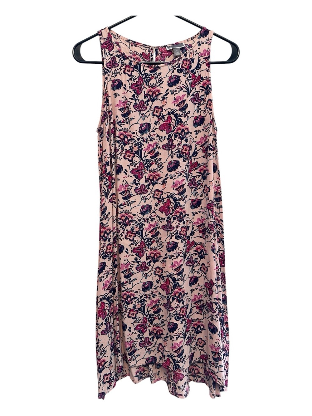 Chelsea28 Floral Mini Swing Dress in Blush and Navy Size XS